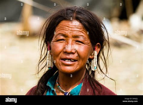 Ladakhi Nomad Woman Portrait Leh Ladakh Jammu And Kashmir India