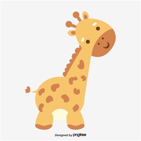 Baby Giraffes Vector Art Png Cartoon Cute Hand Painted Giraffe Baby
