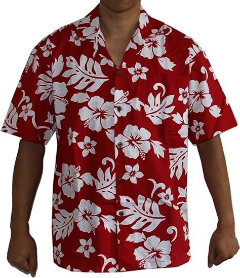 Alohawears Clothing Company Made In Hawaii Mens Hibiscus Flower Classic Hawaiian Shirt