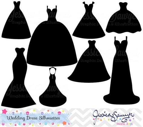 20FOR20 Wedding Dress Clipart Silhouette Clipart For Etsy