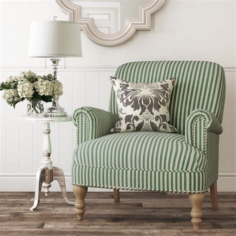 Dorel Living Jaya Accent Chair Living Room Armchairs Green Stripe