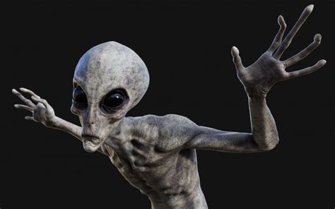 Premium Photo Alien On Black Background With Clipping Path