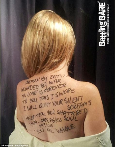 military wives strip off and daub bodies with messages of support for husbands in campaign to