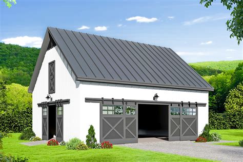 Barn Style Detached Garage Plan With Loft 68581vr Architectural