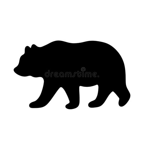 Bear Silhouette Vector Illustration Isolated On White Background Stock
