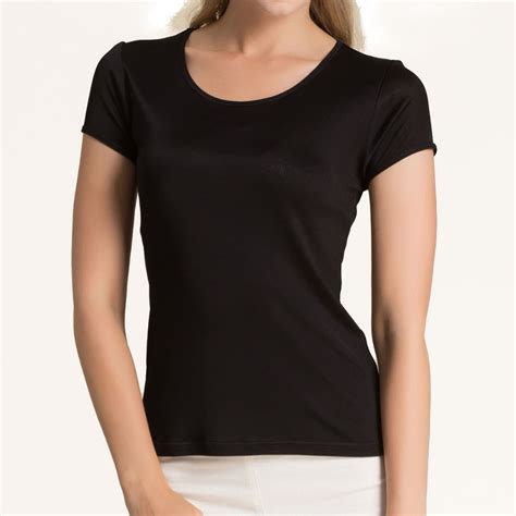 100 Pure Silk Knitted Womens Round Neck Short Sleeve Tee Size L Xl Xxl Xxxl In T Shirts From