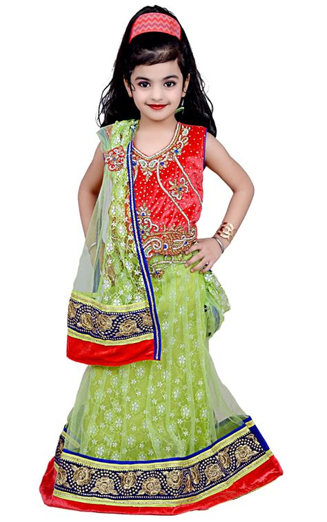 Kids Dresses Girls Embroidered Stylish Lehenga Choli 3 4 5 6 7 8 Years