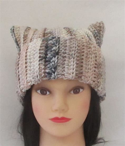 Crochet Cat Ear Hat Cat Ear Beanie Etsy