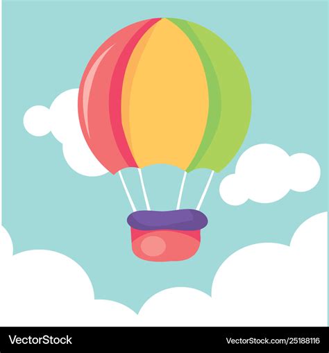 Cartoon Hot Air Balloon Royalty Free Vector Image