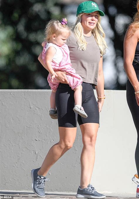 Hilary Duff Goes California Casual In Bike Shorts As She Brings