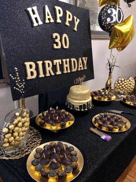Blackandgold 30th Birthday Decorations Surprise 30th Birthday 40th