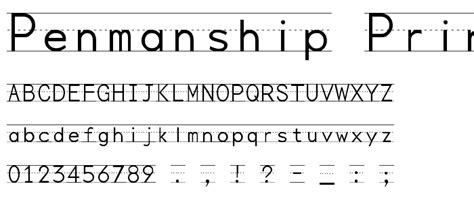 Penmanship Print Font Script School