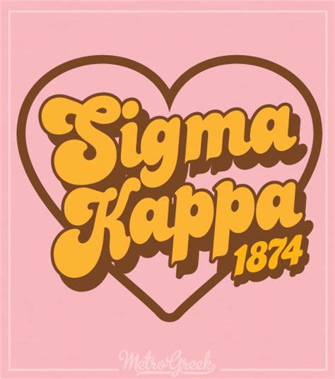 1815 Sigma Kappa Retro Seventies Heart Shirt Metro Greek