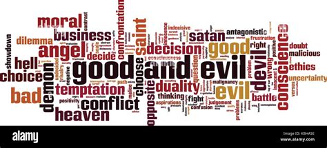 Good And Evil Word Cloud Concept Vector Illustration Stock Vector