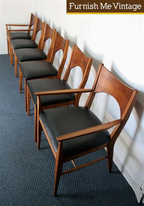 6 Mid Century Modern Broyhill Saga Dining Chairs
