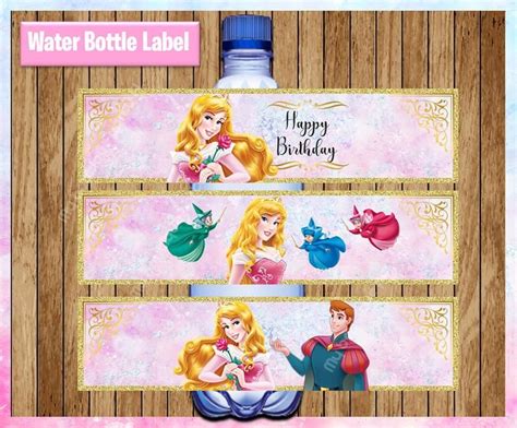 Water Bottle Label With Princesses On It