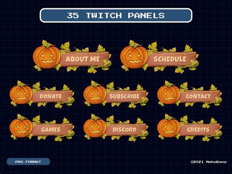 35 Spooky Halloween Twitch Panels Pumpkin Wooden Leaves Panel Wood