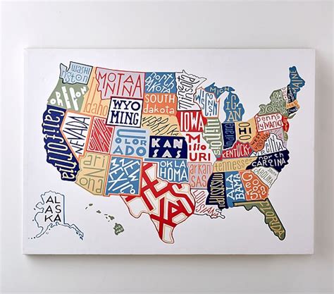 Usa Map Canvas Art Pottery Barn Kids