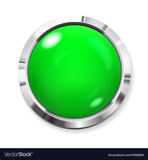 Big Green Button Royalty Free Vector Image VectorStock