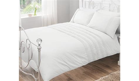 George Home 100 Cotton White Pintuck Duvet Set Bedding George At