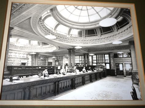 Large Framed Photo Of A Bank Interior Interesting Antiques Board