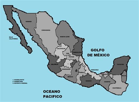 Mapa De México Con Nombre