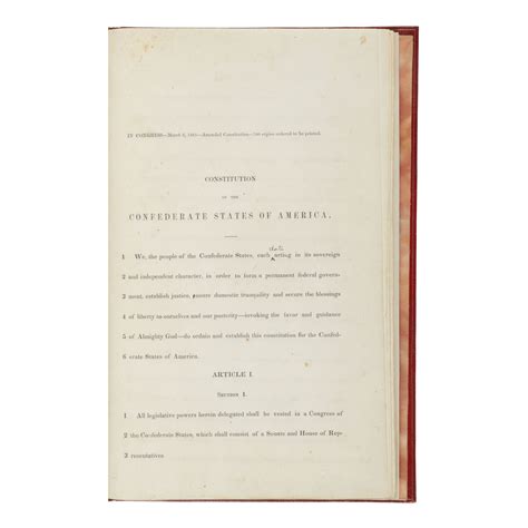 Confederate States Of America The Final Draft Printing Of The