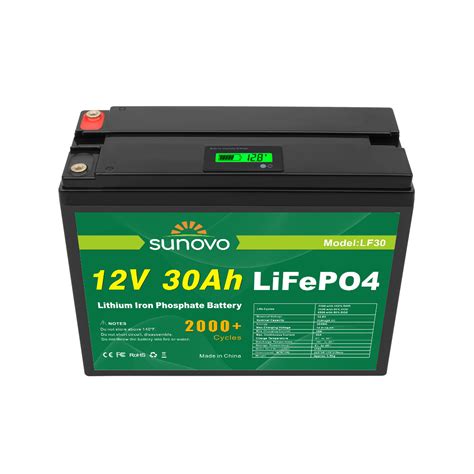 12v 30ah Deep Cycle Lifepo4 Lithium Battery Bms Rechargeable Lcd