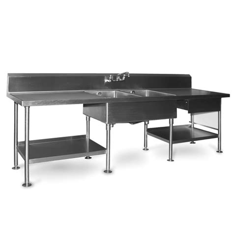 Blink and you won't see it. Eagle Group SMPT3096 Stainless Steel Prep Table with Sink ...