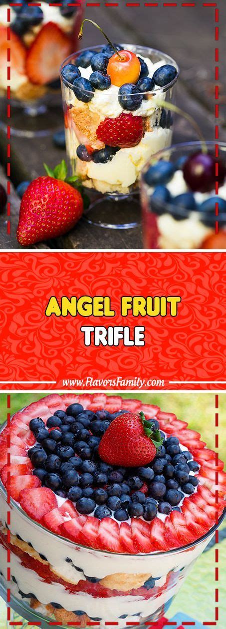 Holiday angel food cake, ingredients: Angel Fruit Trifle - Flavors Family Healthy Recipes Every day Via #FlavorsFamily #cake cake ...
