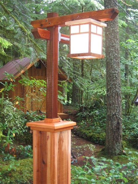 Craftsman Lamp Post With Copper Light Diy Outdoor Lighting Backyard
