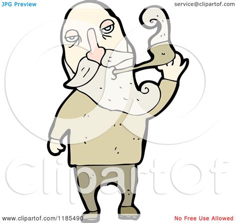 Cartoon Of An Old Man Smoking A Pipe Royalty Free Vector Illustration By Lineartestpilot 1185490