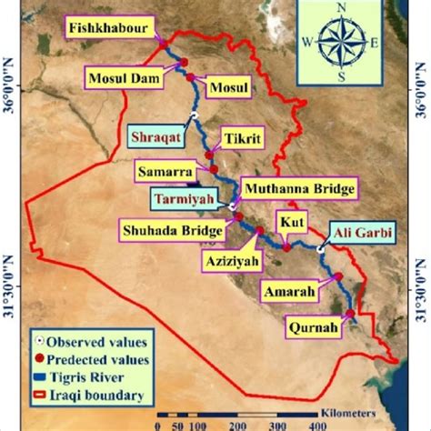 Map Of Tigris River Across Iraq Download Scientific Diagram