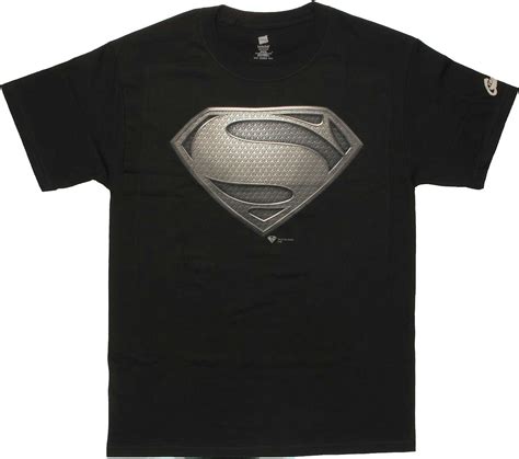 Superman Man Of Steel Logo Black T Shirt