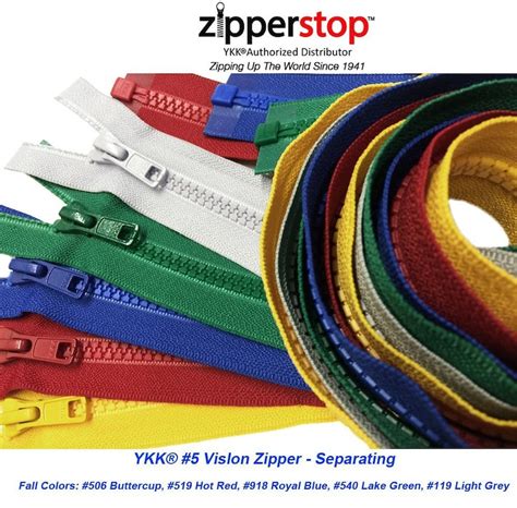 5 Assorted Colors Sport Ykk 5 Vislon Jacket Zipper Medium Etsy