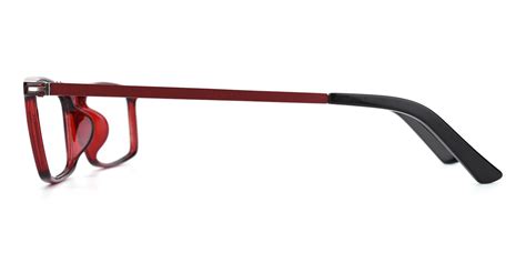 relarus rectangle eyeglasses in red sllac