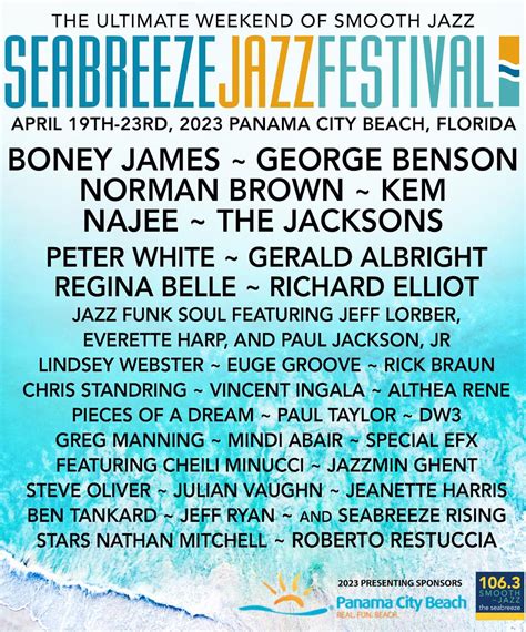 Heavy Hitter Line Up Announced For The 2023 Seabreeze Jazz Festival
