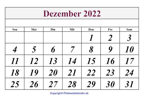 Dezember 2022 Kalender Vorlage The Beste Kalender
