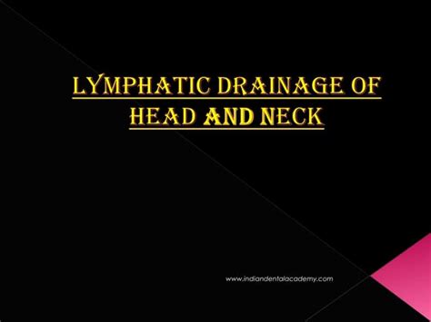 Lymphatic Drainage Of Head And Neck 1 Ppt