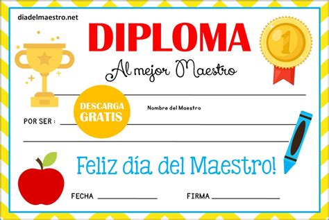 Día Del Maestro Diplomas Para Imprimir Día Del Maestro