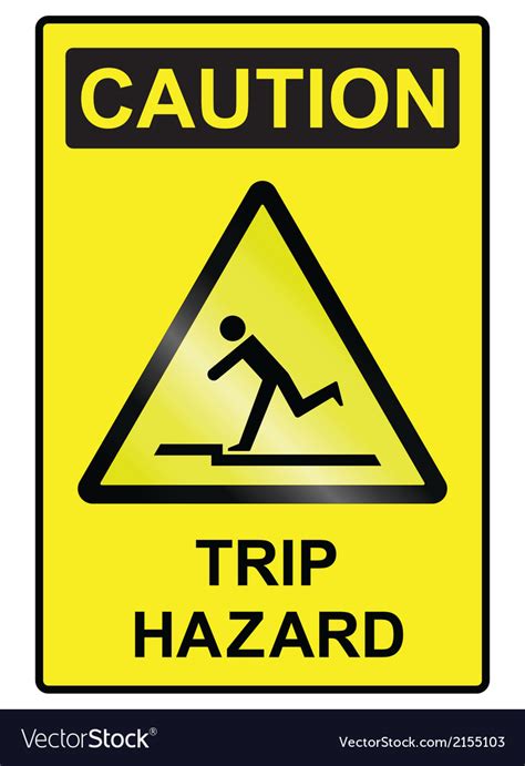 Trip Hazard Sign Royalty Free Vector Image Vectorstock