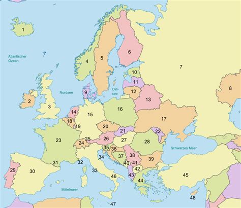 Europa Länder Und Hauptstädte Diagram Quizlet