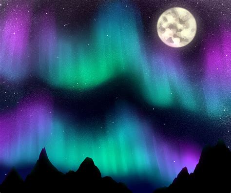 Aurora Borealis Moon Version By Eh Sexual On Deviantart