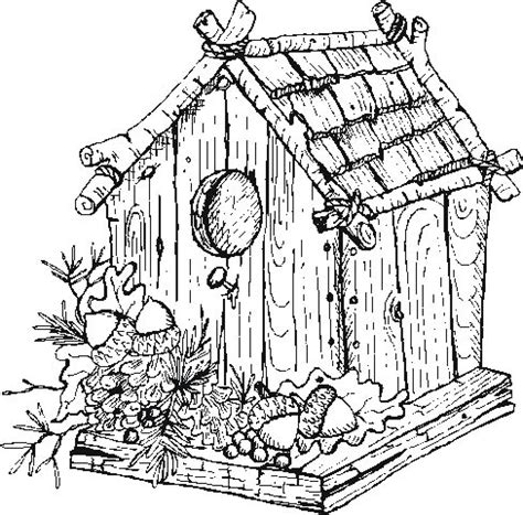 If you love birds, the color blue, and own a blue crayon, you've come to the right place. Garden - Bird-House - Coloring Pages