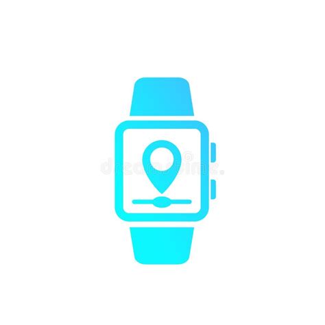 Gps Tracking With Smart Watch Vector Icon Stock Vector Illustration