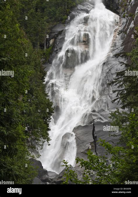 Shannon Falls 335m High Waterfall Near Squamish British Columbia Canada