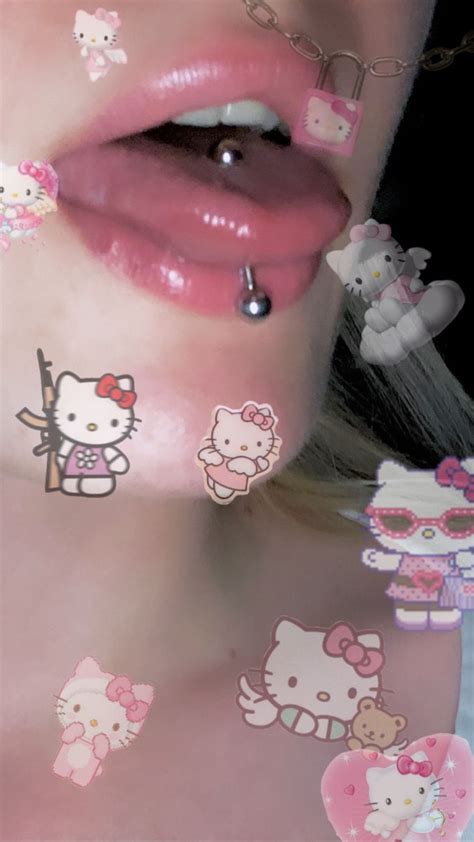 Tongue Piercing Hello Kitty In 2023 Tongue Piercing Jewelry Tongue