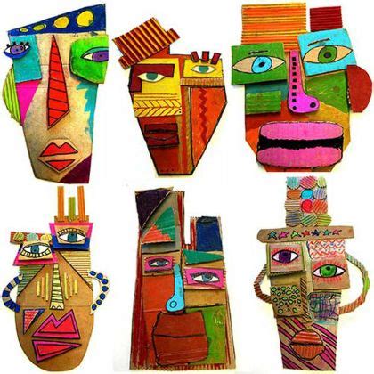 Found objects, cardboard, acrylic paint, paint pens, markers, grade 3. 25 Picasso Inspired Art Projects For Kids | Картонные ...