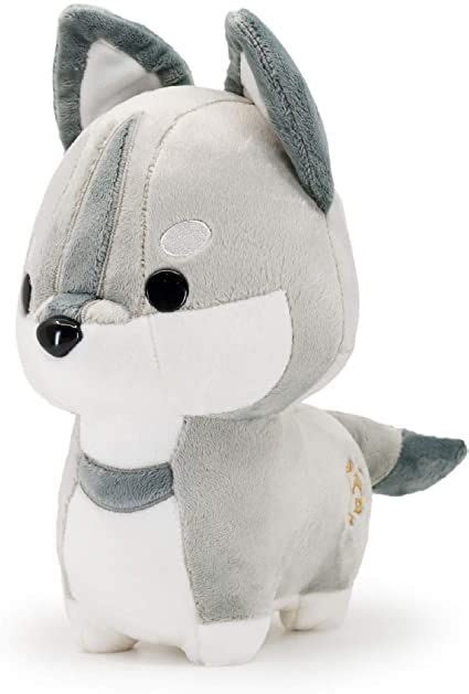 Bellzi Wolf Stuffed Animal Soft Cute Gray Wolf Plush Toy