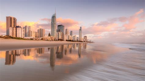 Australia Brisbane Gold Coast Ocean During Sunrise Hd Travel Wallpapers
